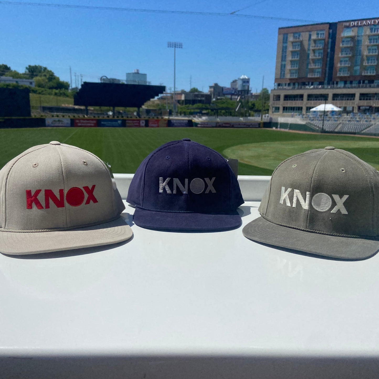 One Knox KNOX Logo Hometown Heroes Snap Back Corduroy Hat - Olive