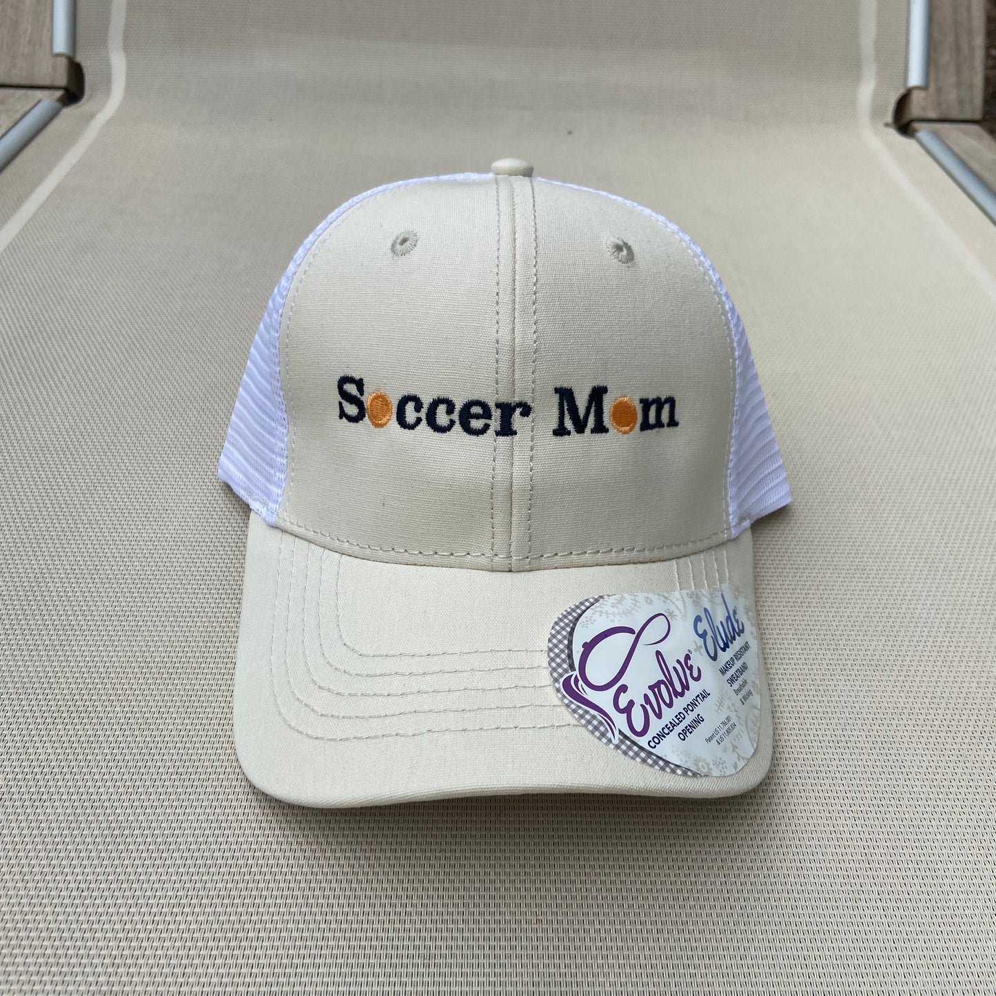 Soccer Mom Infinity Trucker Hat - Natural/White